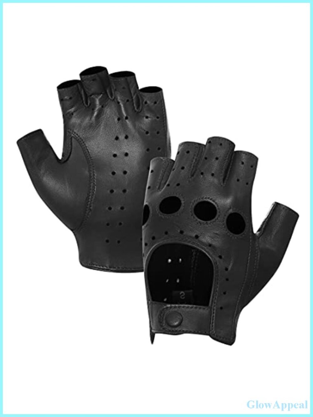 Women's Fingerless Lambskin Leather Driving Gloves with Pre-Rotated Fingers